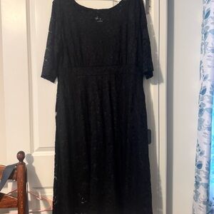 Chic Black Lace Long Sleeve Dress